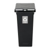 837-05 - Kosz FLAP BIN 53L czarny / pokrywa srebrna ODPADY ZMIESZANE